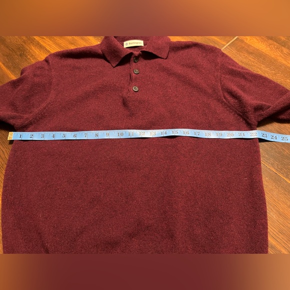 The Original Burlington 100% Lambswool Sweater Men’s Sz 50/ M Collared Burgundy - Picture 5 of 10